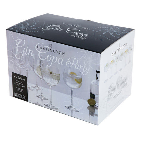 Dartington Crystal - Party Packs -  Gin Copa Glasses - Box Set of 6
