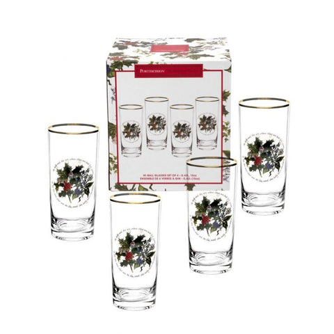The Holly & the Ivy Hi-ball Glass  ( Gift Box Set of 4 )