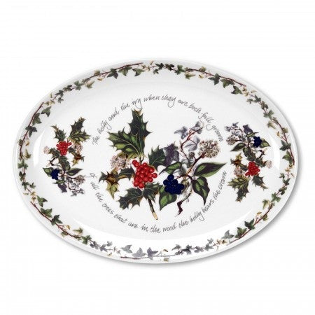 The Holly & the Ivy Oval Platter 32cm / 12.5"