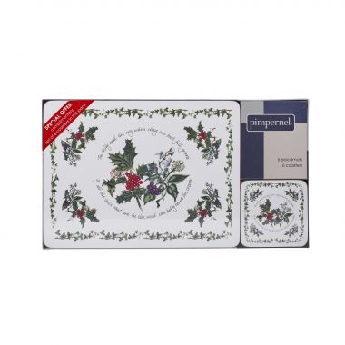 The Holly & the Ivy - Placemats & Coasters  - Set of 6 of each