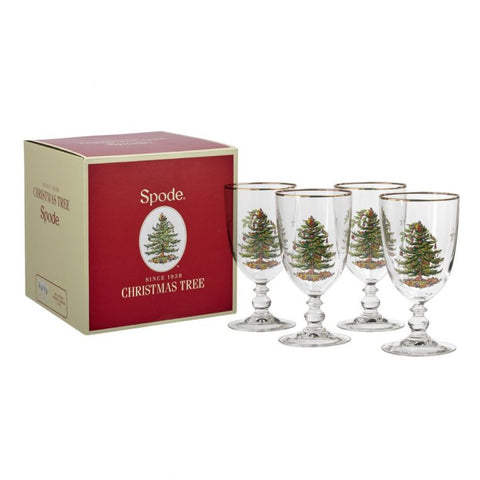 Spode Christmas Tree Goblet ( Gift Box Set of 4 )  OUT OF STOCK - ORDER NOW FOR AUGUST DELIVERY